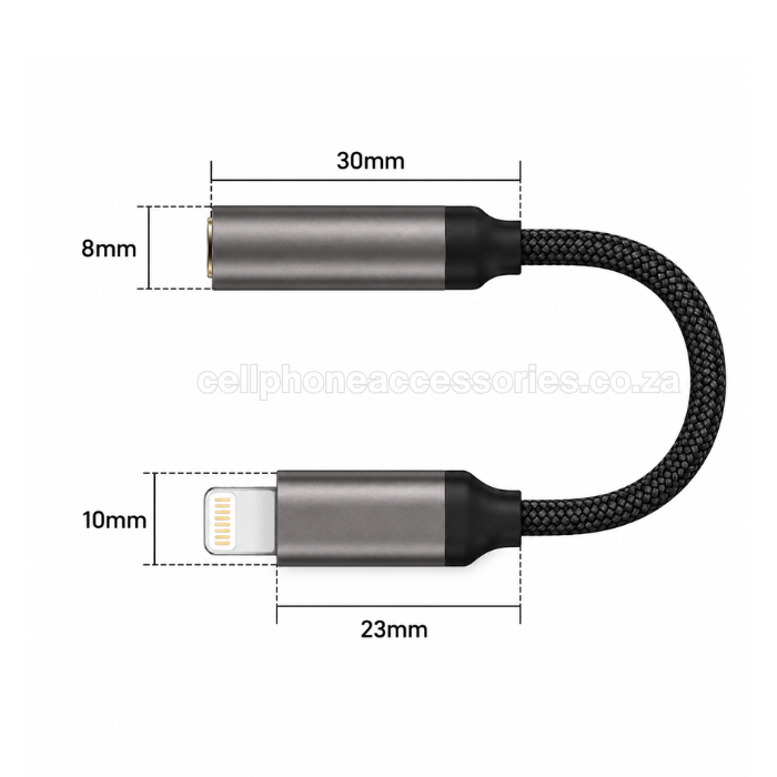 Yesido Lightning to 3.5mm Headphone Jack Adapter, Audio Converter Cable for iPhone & Lightning Devices, Braided Design Grey
