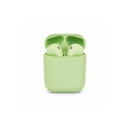 inPods 12 Wireless Stereo Earphones with Type-C Charging Case Compatible Bluetooth Earbuds – Peach Pink, Navy Blue & Mint Green