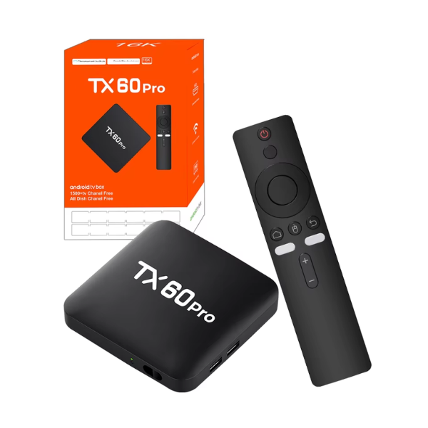 TX60 Pro Android 16.0 Smart TV Box 16GB+256GB 16K Ultra HD Compatible Media Player – Black