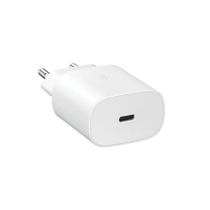 25W USB-C Fast Wall Charger Adapter Compatible for Samsung & USB-C Devices – White EU Plug