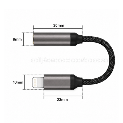 Yesido Lightning to 3.5mm Headphone Jack Adapter, Audio Converter Cable for iPhone & Lightning Devices, Braided Design Grey