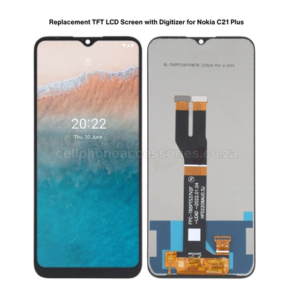 Nokia C21 Plus Compatible TFT LCD Display Screen Replacement with Touch Digitizer Assembly - Black
