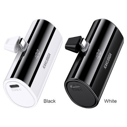 Mini Pocket Power Bank Compatible USB-C  – Black & White - KAKUSIGA 5000mAh