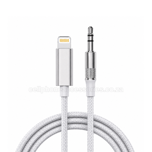 LDNIO LS-Y81i Lightning to 3.5mm AUX Audio Cable 1M HiFi Stereo Adapter Compatible with iPhone, iPad and Lightning Devices - White