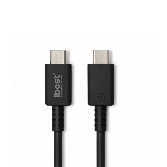 iBest 35W PD Dual Port USB-C & USB-A Fast Charging Adapter with USB-C to USB-C 5A Cable – Black