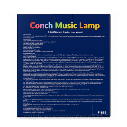 Conch Music Lamp Bluetooth Speaker RGB Night Light White