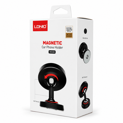 LDNIO MG08 Universal Magnetic Car Phone Holder 360° Rotation Dashboard Mount - Black