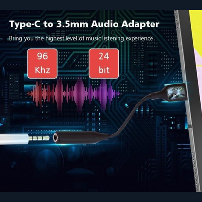 Type-C to 3.5mm Audio Jack Adapter Compatible USB-C Headphone & AUX Converter Black