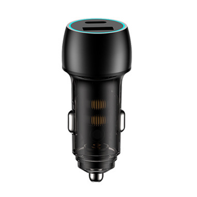 38W Dual Port Fast Car Charger USB-C PD & QC3.0 Compatible with iPhone, Samsung & Android Black