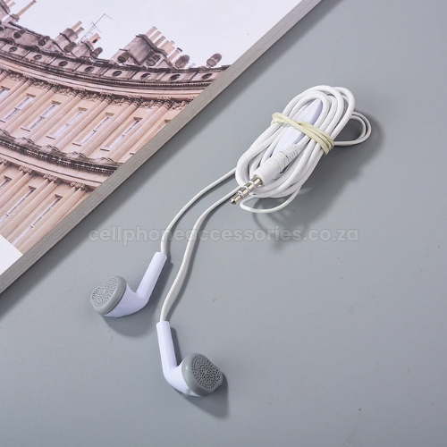 Wired Earphones with Microphone and Remote Control – White