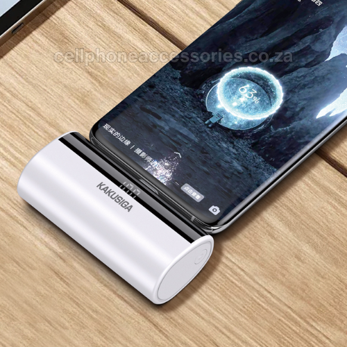 Mini Pocket Power Bank Compatible USB-C  – Black & White - KAKUSIGA 5000mAh