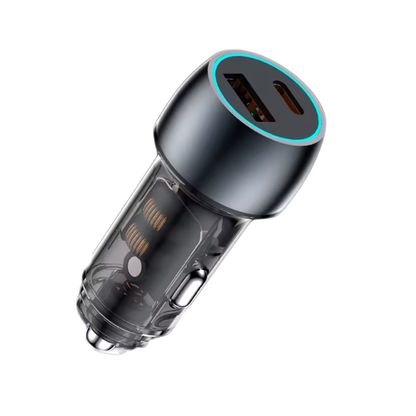 38W Dual Port Fast Car Charger USB-C PD & QC3.0 Compatible with iPhone, Samsung & Android Black