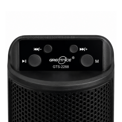 Greatnice GTS-2288 Wireless Bluetooth Speaker Portable LED Light FM Radio USB/TF Speaker - Black