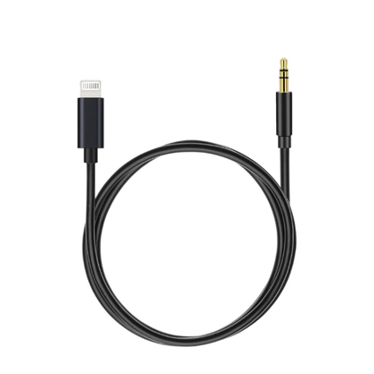 iPhone Lightning to 3.5mm AUX Audio Cable Compatible Adapter Cable 1M Black