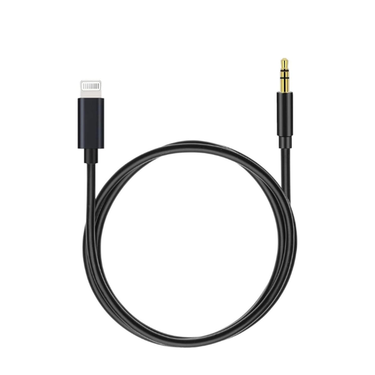 iPhone Lightning to 3.5mm AUX Audio Cable Compatible Adapter Cable 1M Black