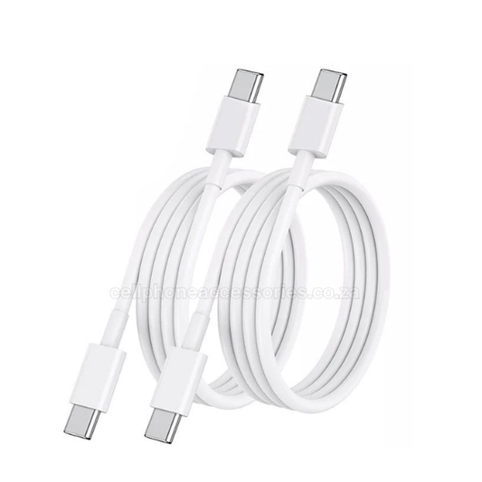 Fast Type-C to Type-C Charging Cable 1 Metre – 2 Pack White