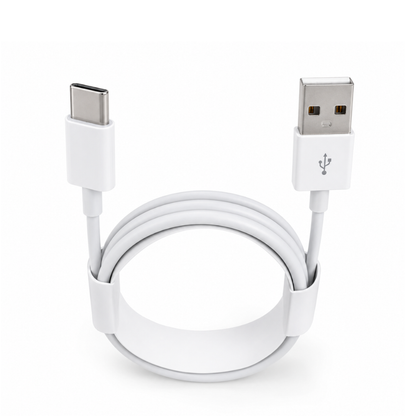 USB-A to USB Type-C Charging Cable Compatible with USB-C Devices White