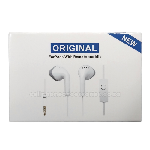 Wired Earphones with Microphone and Remote Control – White