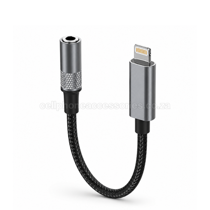 LDNIO LS-Y801 Lightning to 3.5mm Female Audio Adapter Cable Compatible with iPhone, iPad and Lightning Devices - Grey