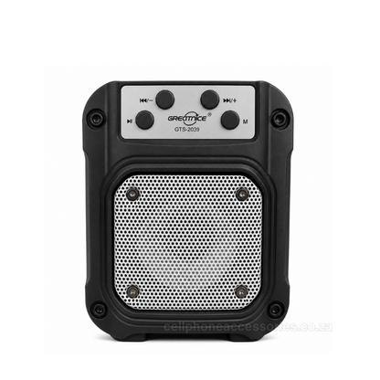 GREATNICE GTS-2039 Wireless Speaker with Solar Charging, 3 Inch Portable Rechargeable Speaker, USB & TF Card Playback, FM Radio, Colourful LED Light, Audio Speaker - Black