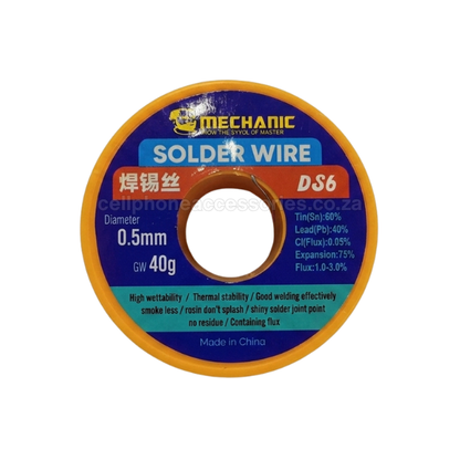 Solder Wire 40g Repair Solder Wire - MECHANIC DS6 0.5mm