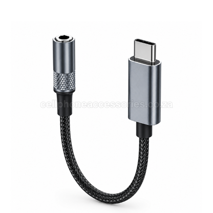 LDNIO LS-Y80C USB Type-C to 3.5mm Female Audio Adapter Cable Compatible with USB-C Smartphones, Tablets & Laptops - Grey