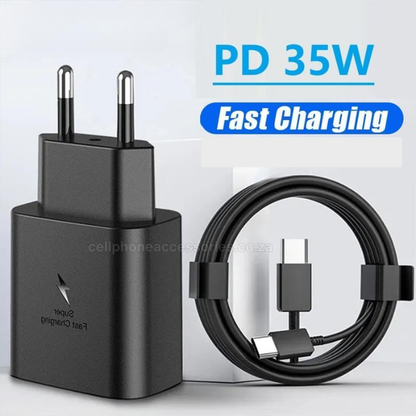 35W PD Super Fast Charger USB-C & USB-A Power Adapter with USB-C to USB-C Cable