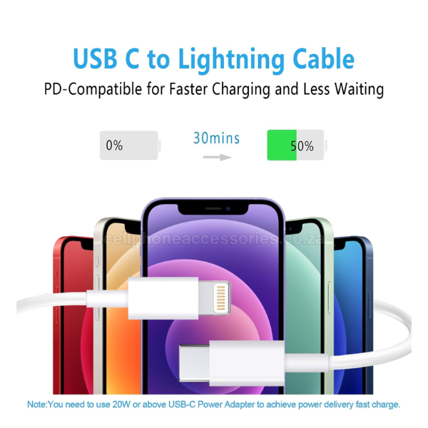 USB-C to Lightning Fast Charging Cable Pack of 3 Compatible for iPhone & iPad