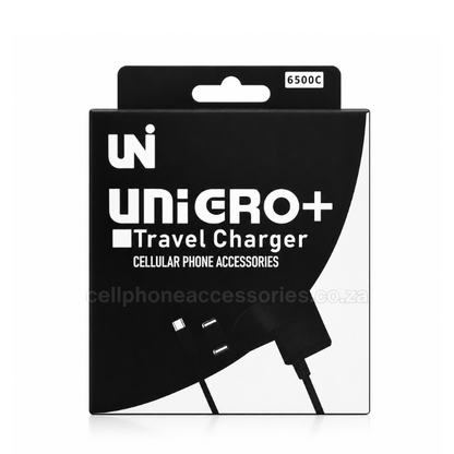 UNI Unigro+ Travel Charger with Micro USB Cable – Wall Charger Compatible for Android Smartphones, Mobile Phones & Micro USB Devices – Black