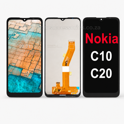 Nokia C10 / Nokia C20 Compatible LCD Display Screen Replacement Assembly for TA-1339 TA-1352 TA-1342 - Black