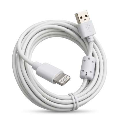 Lightning Compatible USB Charging Cable 3M High-Speed Charging Cable White