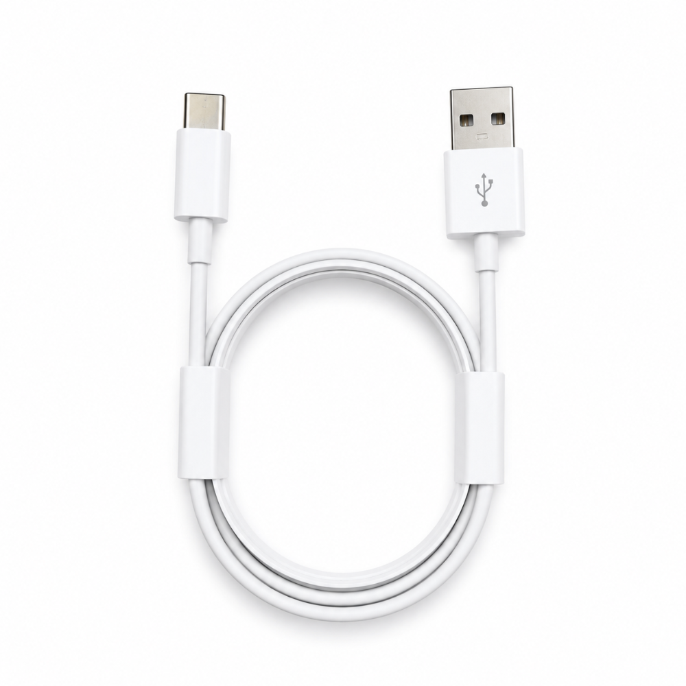 USB-A to USB Type-C Charging Cable Compatible with USB-C Devices White
