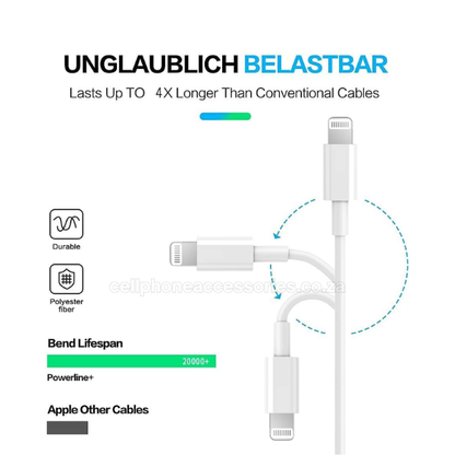 USB-C to Lightning Fast Charging Cable Pack of 3 Compatible for iPhone & iPad