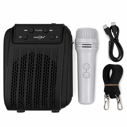 GREATNICE GTS-2005 Wireless Speaker with Microphone Portable Rechargeable Audio System 3 Inch Black