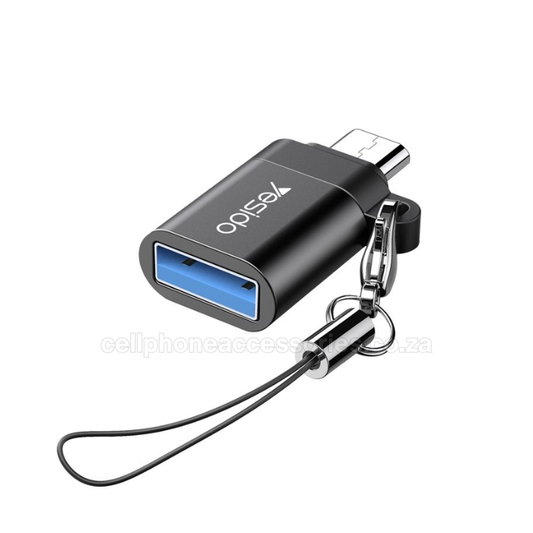 Yesido GS07 Micro USB OTG Adapter USB 2.0 Female Converter Compatible for Micro USB Smartphones & Tablets - Black