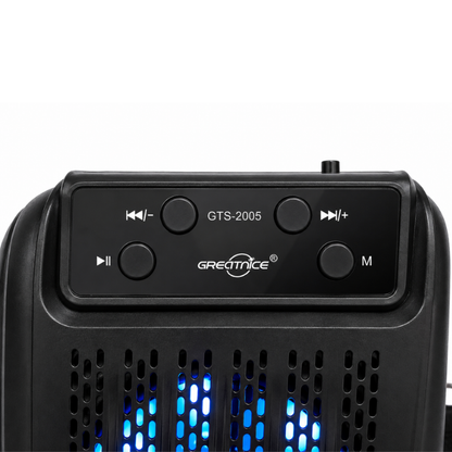 GREATNICE GTS-2005 Wireless Speaker with Microphone Portable Rechargeable Audio System 3 Inch Black