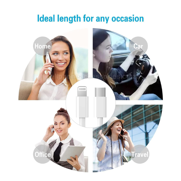 USB-C to Lightning Fast Charging Cable Pack of 3 Compatible for iPhone & iPad