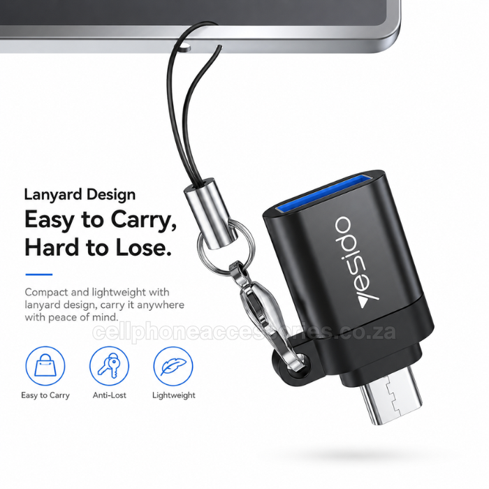 Yesido GS07 Micro USB OTG Adapter USB 2.0 Female Converter Compatible for Micro USB Smartphones & Tablets - Black