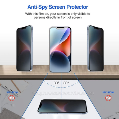 iPhone 14 / 14 Plus / 14 Pro / 14 Pro Max Privacy Tempered Glass Screen Protector Compatible Replacement Twin Pack