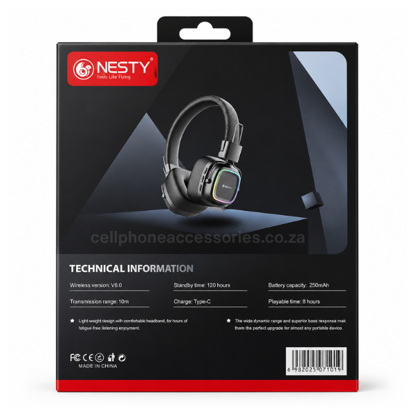 Nesty MH-200 Orbit Wireless Bluetooth Headphones - Black