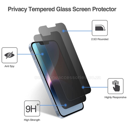 iPhone 14 / 14 Plus / 14 Pro / 14 Pro Max Privacy Tempered Glass Screen Protector Compatible Replacement Twin Pack