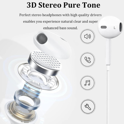 Xenon Lightning Wired Earphones with Microphone & Volume Control Compatible for iPhone Lightning Devices White