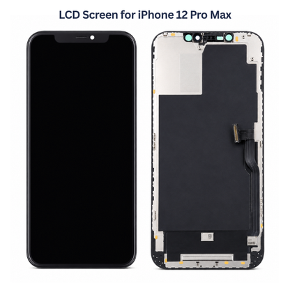iPhone 12 Pro Max Compatible Replacement LCD Screen Display Assembly – In-Cell Display with Frame – Black
