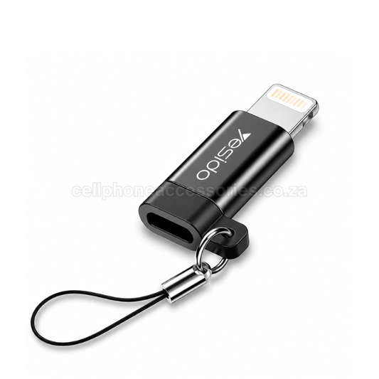 Yesido GS05 Micro USB to Lightning Adapter Converter Compatible for Lightning Devices Fast Charging & Data Transfer - Black