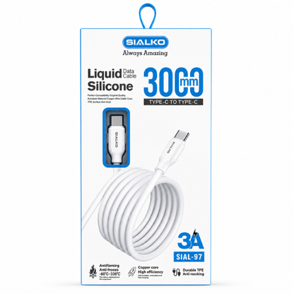 SIALKO SIAL-97 Type-C to Type-C Liquid Silicone Data Cable 300cm  - White