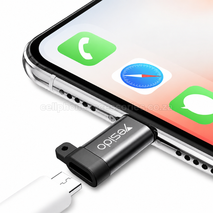 Yesido GS05 Micro USB to Lightning Adapter Converter Compatible for Lightning Devices Fast Charging & Data Transfer - Black