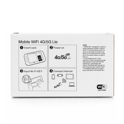 SIALKO 4G LTE Mobile WiFi Router Portable Hotspot with 2400mAh Rechargeable Battery, LCD Display, 2.4GHz/5GHz WiFi, Supports Up to 10 Devices, White