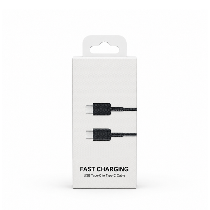 USB Type-C to Type-C Fast Charging Cable 1 Meter – Compatible Charging & Data Transfer Cable Black