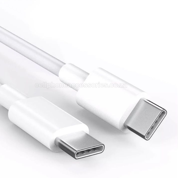 Fast Type-C to Type-C Charging Cable 1 Metre – 2 Pack White