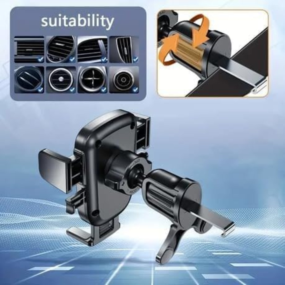 GERLAX GT-14 Universal Car Air Vent Phone Holder Adjustable 360° Rotation - Black